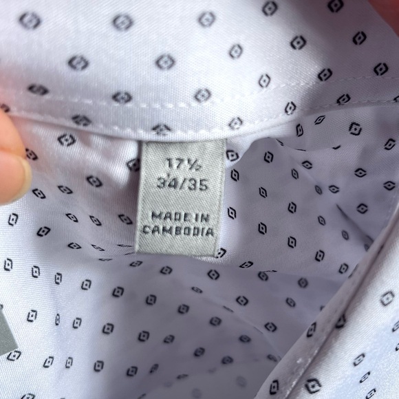 Perry Ellis Portfolio Performance Tech Dress Shirt Modern Fit 17.5 Gorpcore Lite - Picture 8 of 15